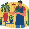 Indoor Plants Care Illustration